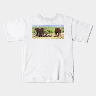 Elephants with babies. Kids T-Shirt